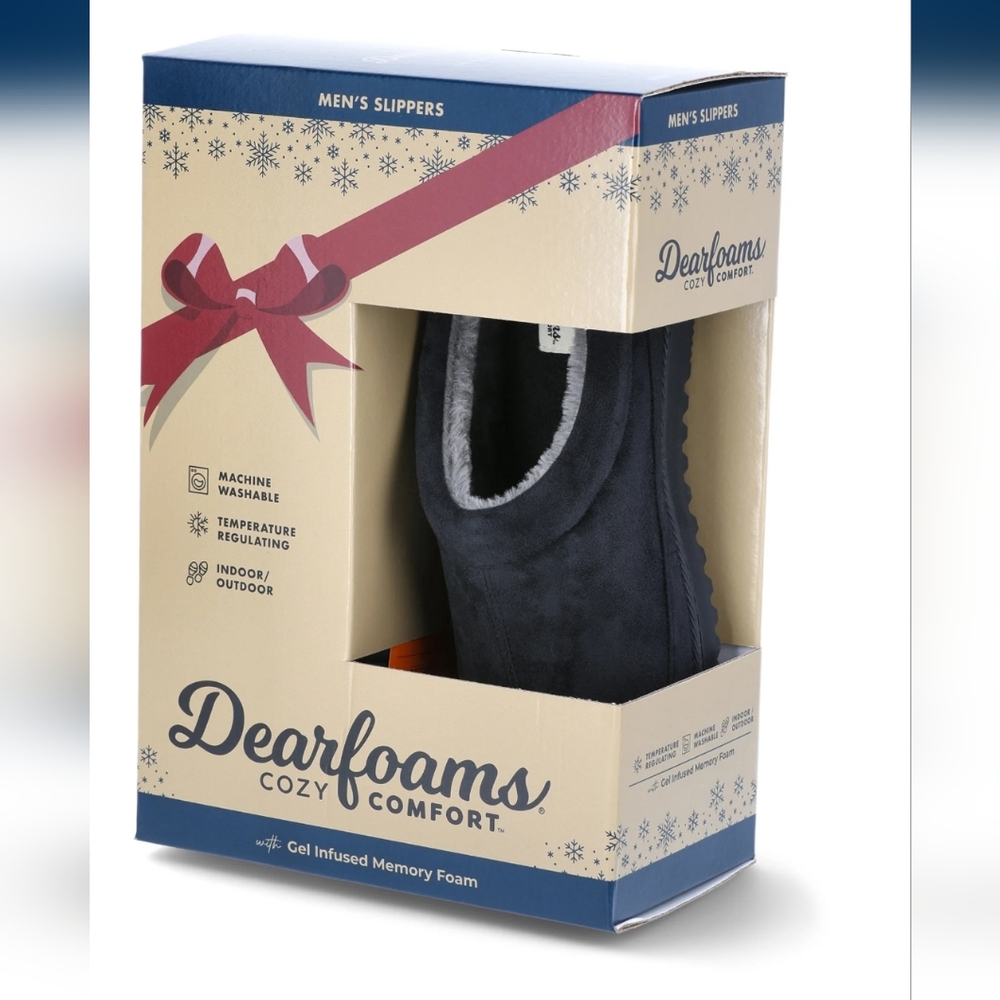 new DEARFOAMS men's SLIPPERS/ CLOGS brand new BLACK sizes L & XL - 11/12 & 13/14